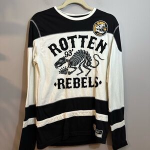 Ecko Unltd Jersey Men’s M Rotten Rebels Instigate #93 Long Sleeve Black/White